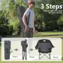 XL Padded Camp Chair with Cup Holder & Side Storage - Image 4