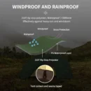 2-Person Double-Layer Trekking Tent with Aluminum Alloy Poles, 3000mm+ Waterproof 4-Season Shelter - Image 4