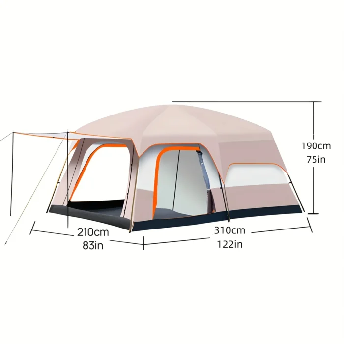 3–6 Person Camping Tent with Sunscreen Protection & Anti-Mosquito Mesh - Image 5