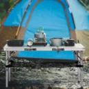 3FT Folding Camping Table with 3 Adjustable Heights, Aluminum Lightweight Picnic Table - Image 4