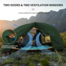 2-Person Double-Layer Trekking Tent with Aluminum Alloy Poles, 3000mm+ Waterproof 4-Season Shelter - Image 2