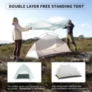 Naturehike Cloud Up UL 1/2 Person Tent Ultralight Camping Tent Double Layer Waterproof Backpacking Tent Outdoor Hiking Tent - Image 5