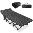 450LB Folding Camping Cot with Cushion, Double-Layer 600D Fabric & Side Storage Pocket