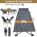 XXL Folding Camp Cot with Removable Mattress & Carry Bag - Image 3