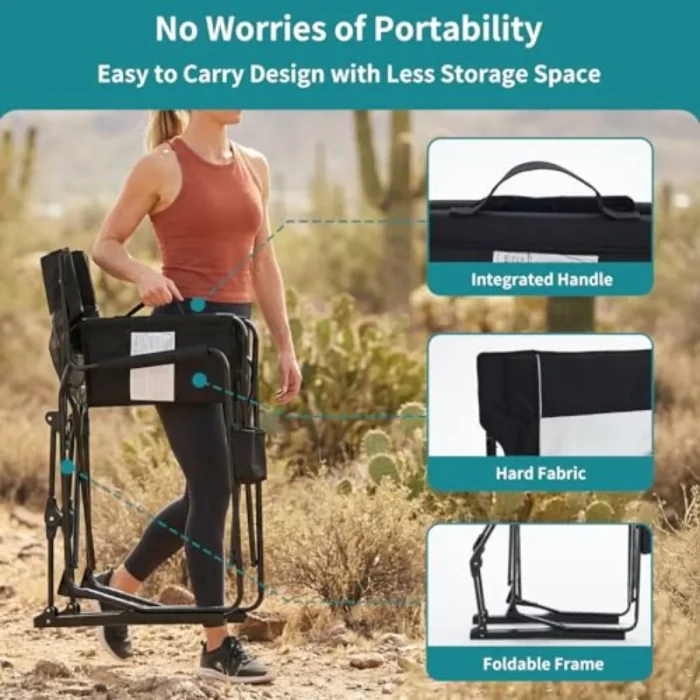 Portable Folding Rocking Chair with Mesh Back & Waterproof Armrests - Image 5