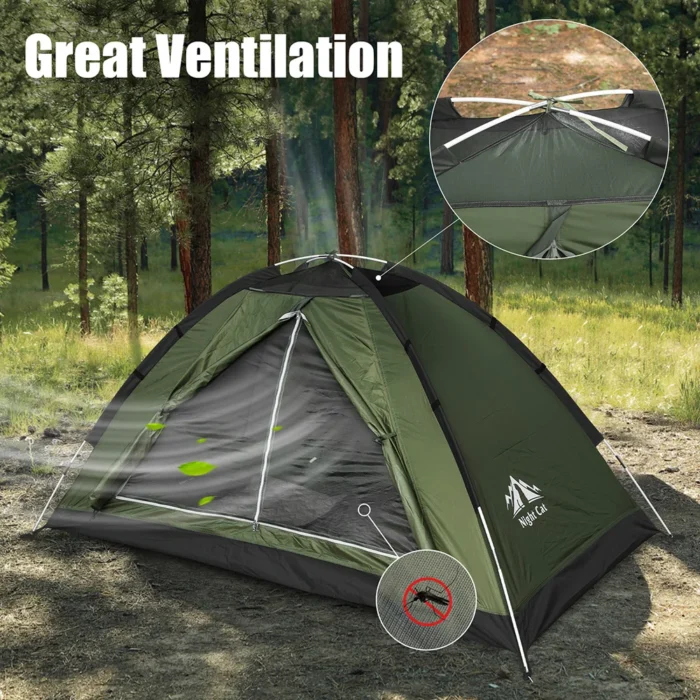 Night Cat 1-Person Waterproof Backpacking Tent, 4.4LB Compact Trekking Shelter with PU3000mm Rain Protection - Image 5