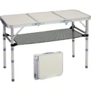 3FT Folding Camping Table with 3 Adjustable Heights, Aluminum Lightweight Picnic Table
