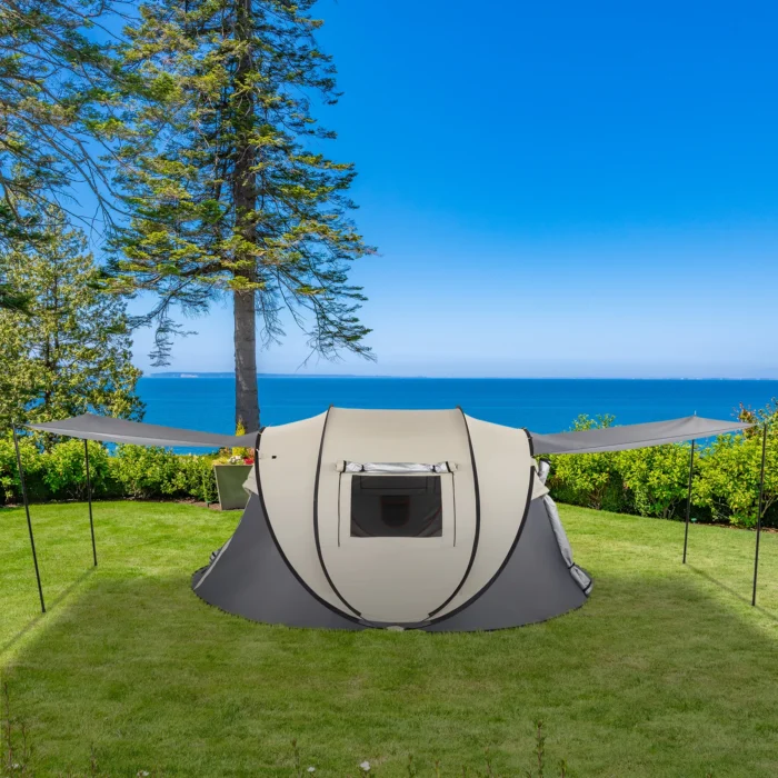 4-Person Instant Pop-Up Tent, No-Install Camping & Fishing Shelter with Dual Vestibules - Image 4