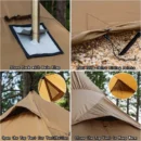 4–8 Person Camping Hot Tent Tipi with Stove Jack for Bushcraft & Outdoor Heating - Image 4