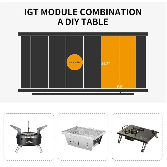 IGT Folding Aluminum Alloy Camping Table for BBQ & Outdoor Cooking - Image 3