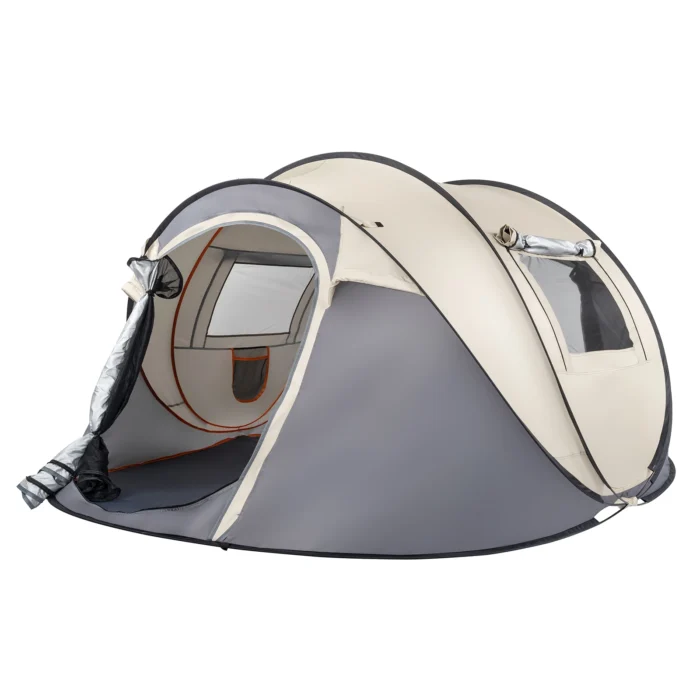4-Person Instant Pop-Up Tent, No-Install Camping & Fishing Shelter with Dual Vestibules - Image 2