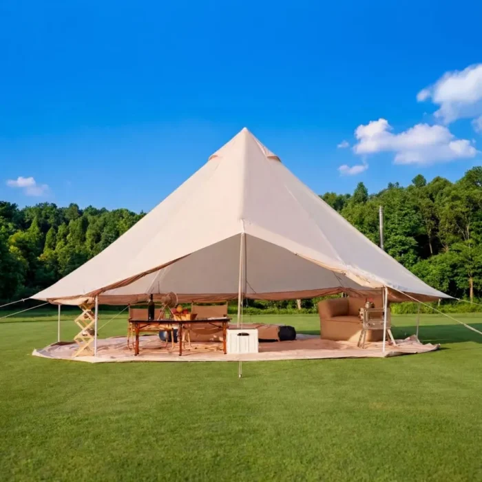 16 FT Four-Season Bell Tent for 10 People with Waterproof Canvas & Stove Jack - Image 3