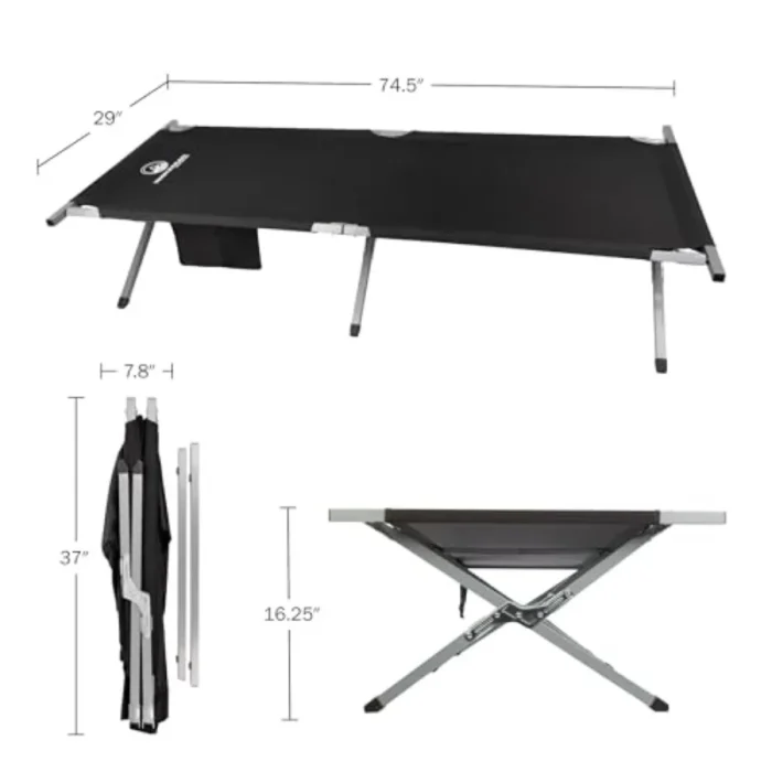 Portable Folding Camp Cot with Heavy-Duty Steel Frame - Image 3