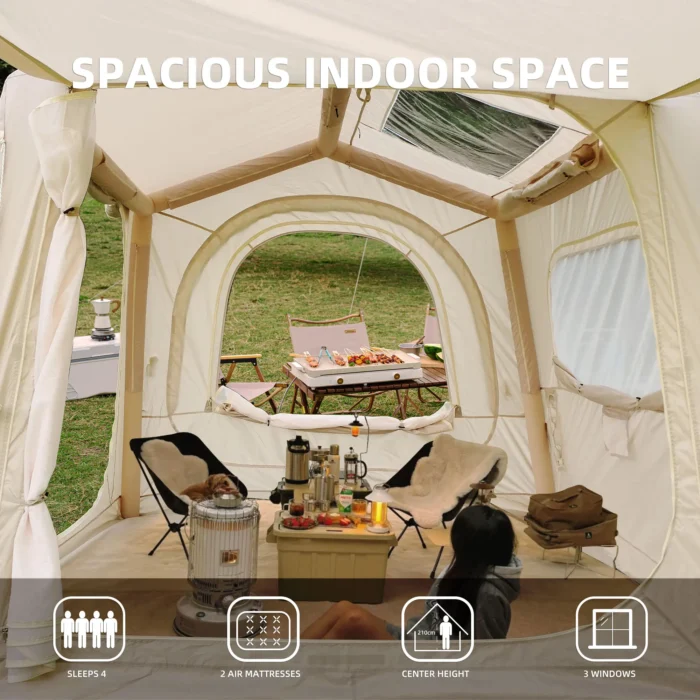Inflatable SUV Camping Tent for 4–8 People, Waterproof Air Tent with Easy Setup Glamping Design - Image 2