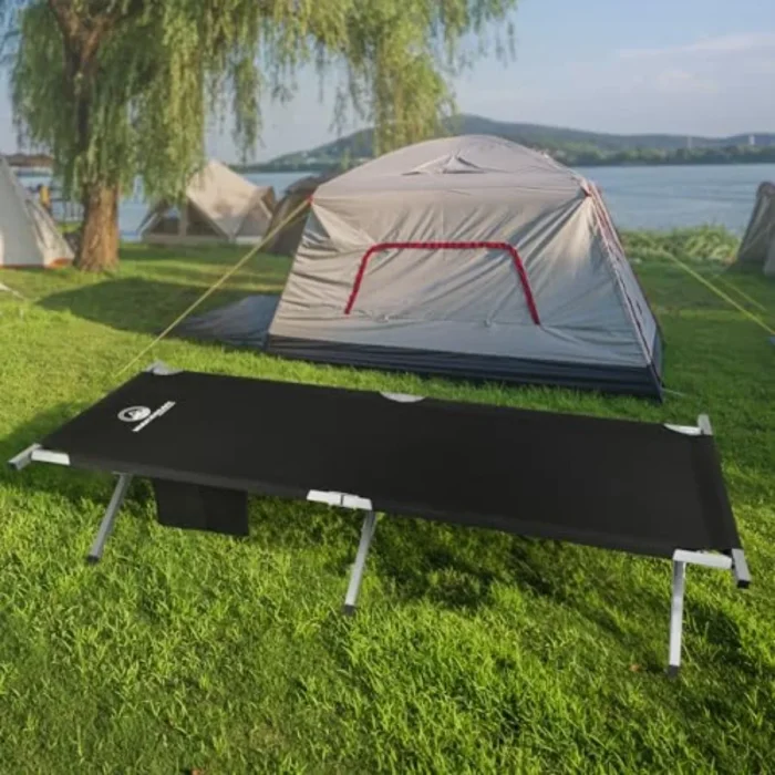 Portable Folding Camp Cot with Heavy-Duty Steel Frame - Image 2