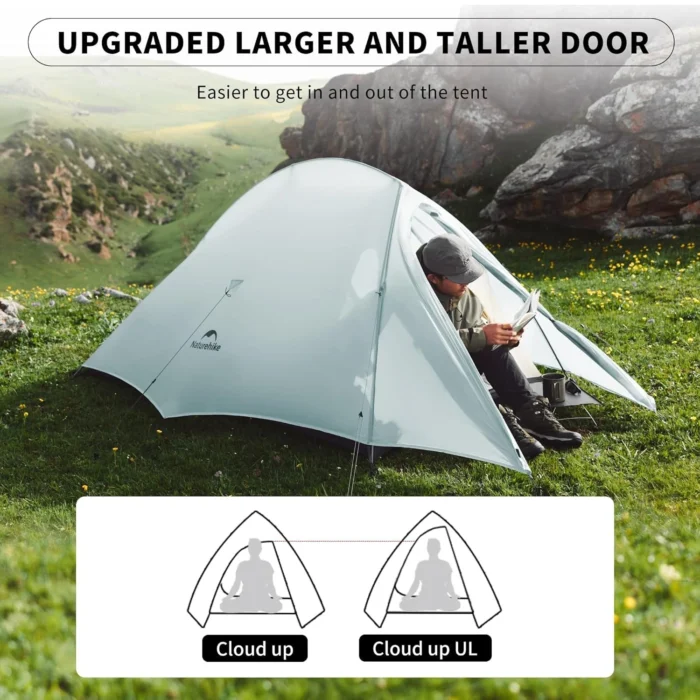 Naturehike Cloud Up UL 1/2 Person Tent Ultralight Camping Tent Double Layer Waterproof Backpacking Tent Outdoor Hiking Tent - Image 4