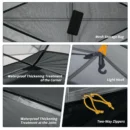 2-Person Double-Layer Trekking Tent with Aluminum Alloy Poles & 3000mm Waterproof Rating - Image 6