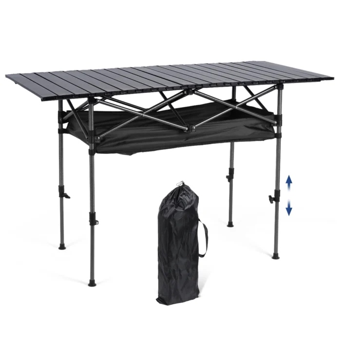 Adjustable Camping Table with Under-Table Storage Rack - Image 5