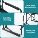 Portable Folding Rocking Chair with Mesh Back & Waterproof Armrests - Image 6