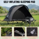 3-Piece Elevated Camping Tent Set with Cot & Self-Inflating Sleeping Pad, 330LB Capacity