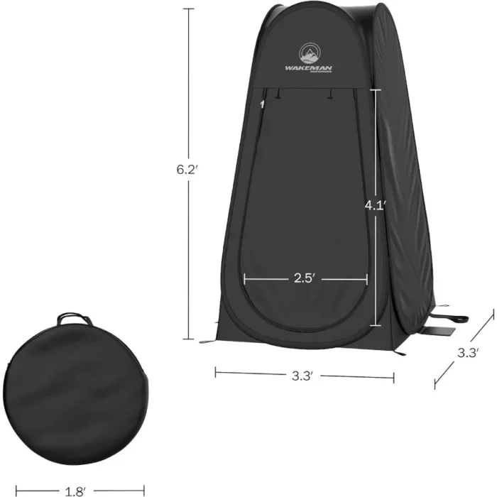Pop-Up Privacy Pod Tent for 1–2 People – Portable Shower, Dressing Room, or Toilet Stall with Carry Bag  Description: - Image 2