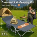 XXL Heavy-Duty Folding Camping Cot with Removable Mattress - Image 2