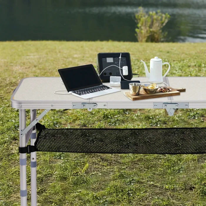 3FT Folding Camping Table with 3 Adjustable Heights, Aluminum Lightweight Picnic Table - Image 3