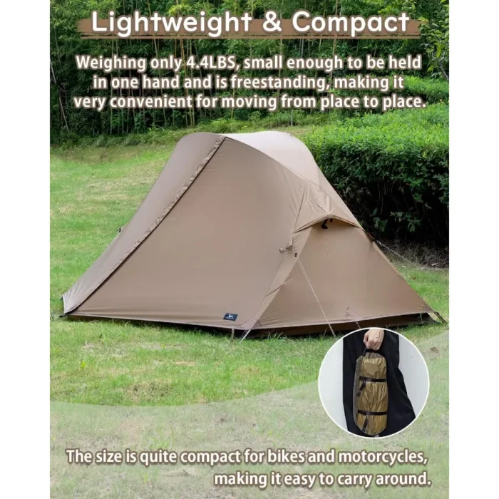 TOMOUNT Ultralight Backpacking Tent for 1–2 Person, 3.3–4.4LB Nylon Hiking Shelter - Image 2