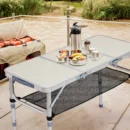 3FT Folding Camping Table with 3 Adjustable Heights, Aluminum Lightweight Picnic Table - Image 2