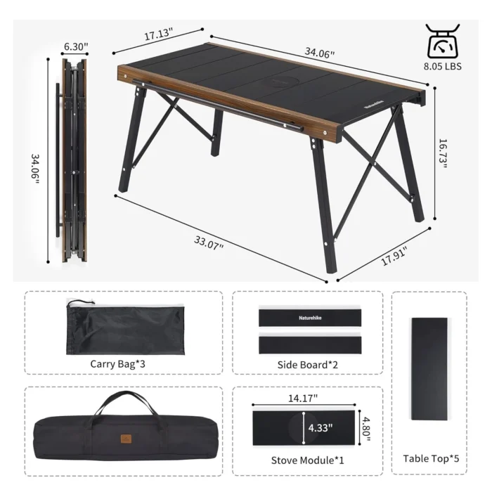 IGT Folding Aluminum Alloy Camping Table for BBQ & Outdoor Cooking - Image 4