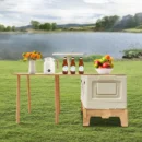 45L Folding Camping Table with Storage Box, LED Light & Expandable Top