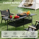 MDF Folding Camping Table with Metal Frame – Black - Image 2